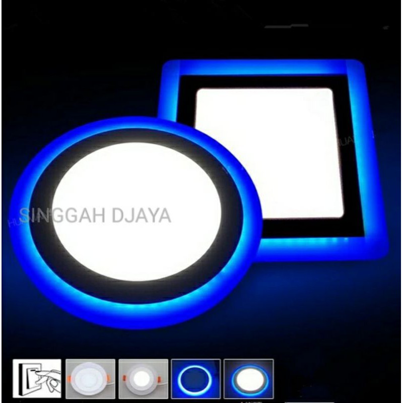 Jual LED PANEL 18 WATT / PANEL 2 WARNA BULAT / LED PANEL PUTIH BIRU 12 ...