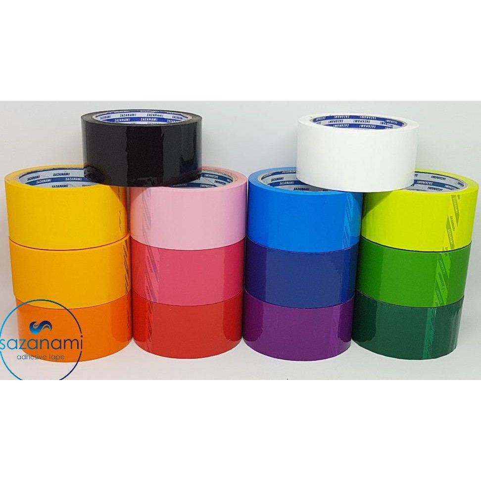 Jual TERMURAH LAKBAN WARNA WARNI 48MM 2 INCH X 50M SAZANAMI ISOLASI 15