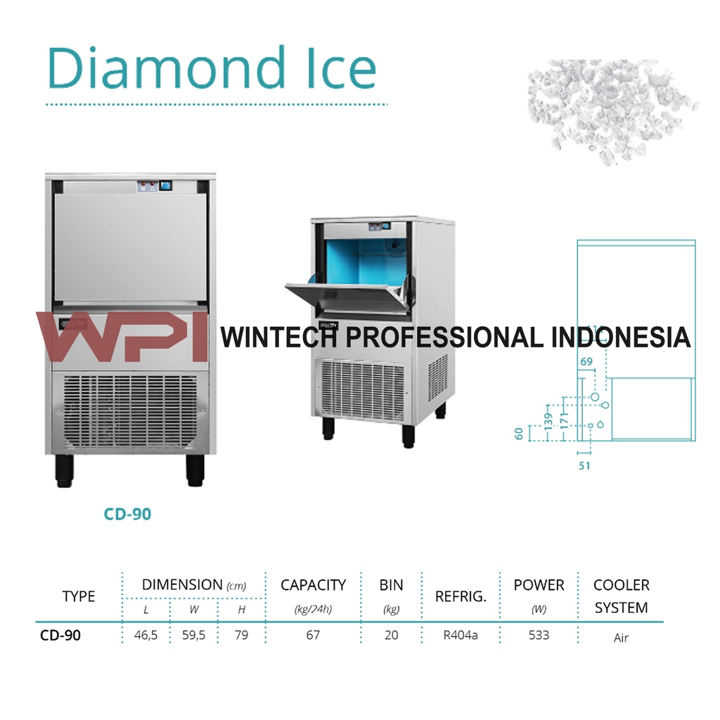 Jual Gea CD90 Diamond Ice Mesin Pembuat Es Batu Berbentuk Diamond
