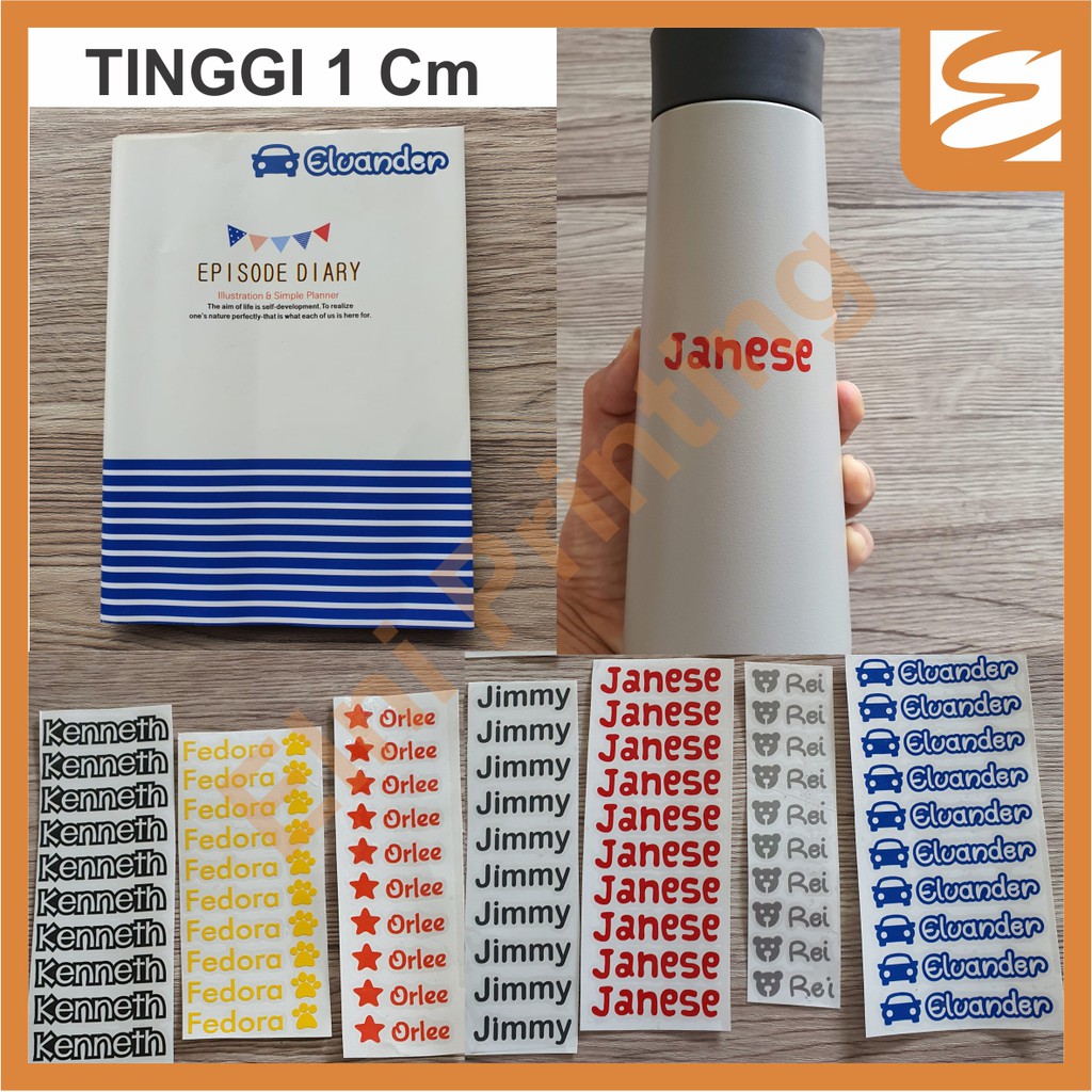 Jual Stiker Label Nama Cuting Sticker Label Nama Cutting Tinggi Cm Shopee Indonesia