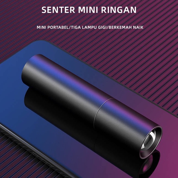 Jual (Free Box) Lampu Senter Led Mini Zoom Portable Super Terang Jarak ...