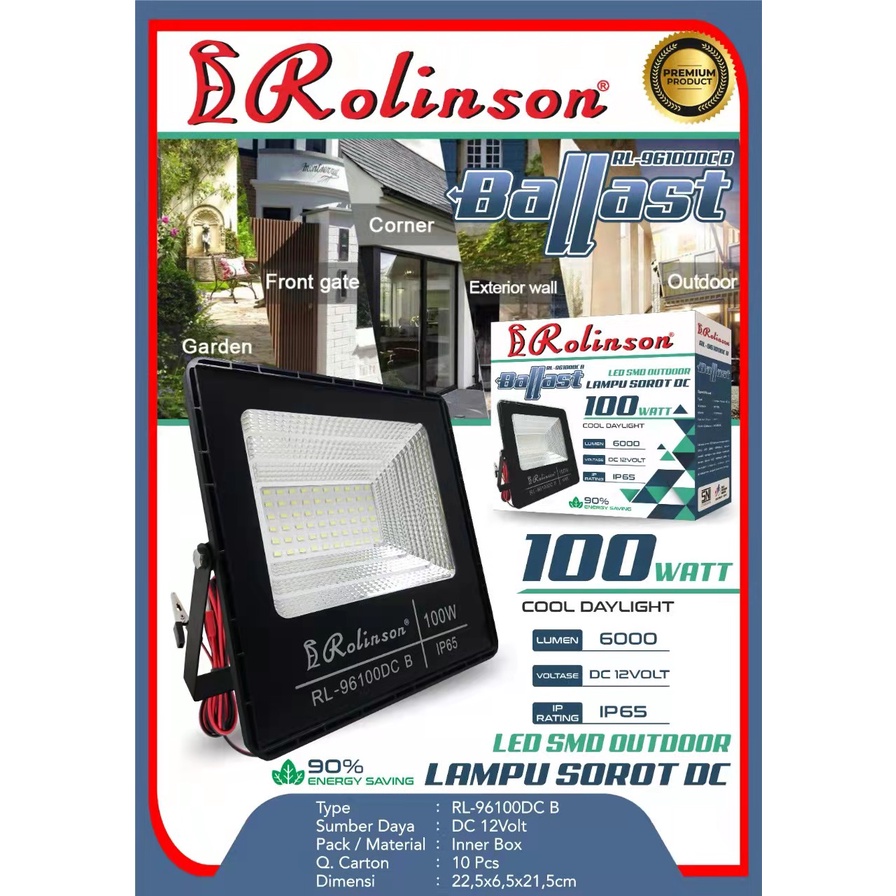 Jual Elektronik Senen - Lampu Sorot Rolinson 100 Watt DC Seri Ballast ...