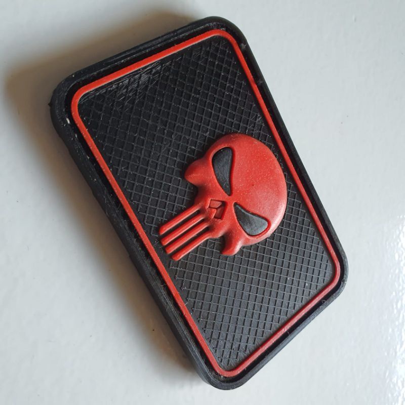 Jual patch rubber PVC logo FUNISHER merah 3D timbul - rubber patch logo ...