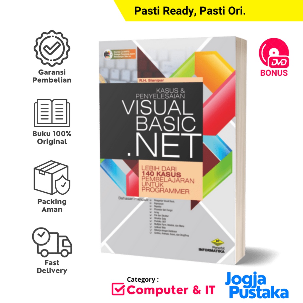 Jual Buku Kasus Dan Penyelesaian Visual Basic.Net + Bonus DVD | Shopee ...