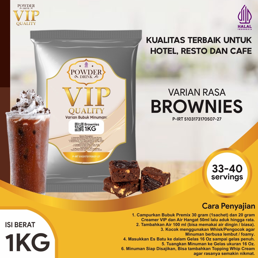 Jual Bubuk Minuman Kualitas VIP Rasa Brownies 1 Kg Brownies Bubuk ...