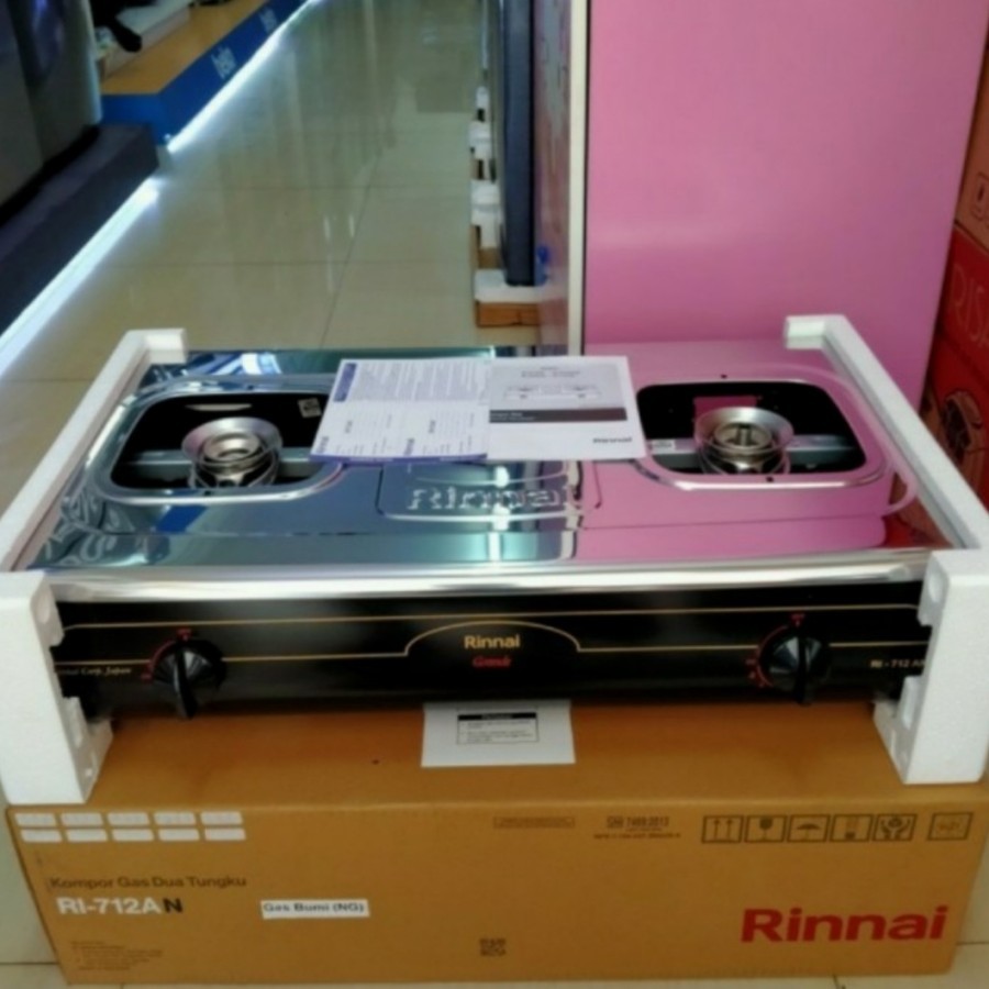 Jual Kompor Gas Alam Rinnai 2 Tungku RI-712AN ( Khusus Gas Alam