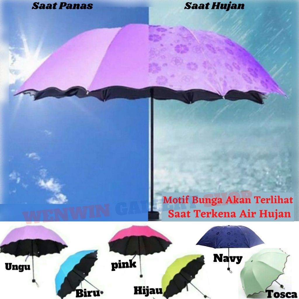 Jual Payung Lipat 3d Magic Umbrella Anti Uv Dan Hujan Motif Bunga