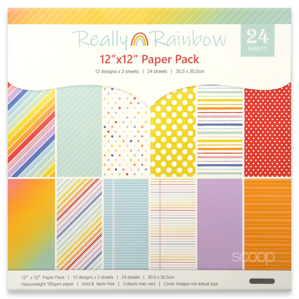 Jual Scoop SCRAPBOOK PAPER 30.5x30.5cm Rainbow 63090601 | Shopee Indonesia