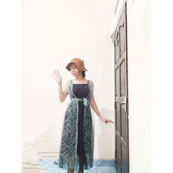 Jual cape tile rompi tile vest tulle/ Outer gamis / cardigan tile ...