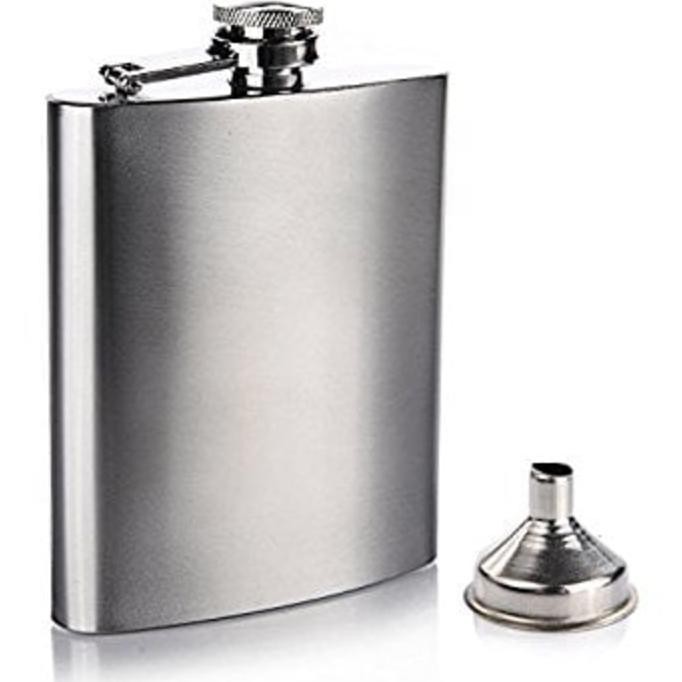 Jual Paket Botol Minum Wine Vodka Bir Flask Hip Stainless Oz Corong