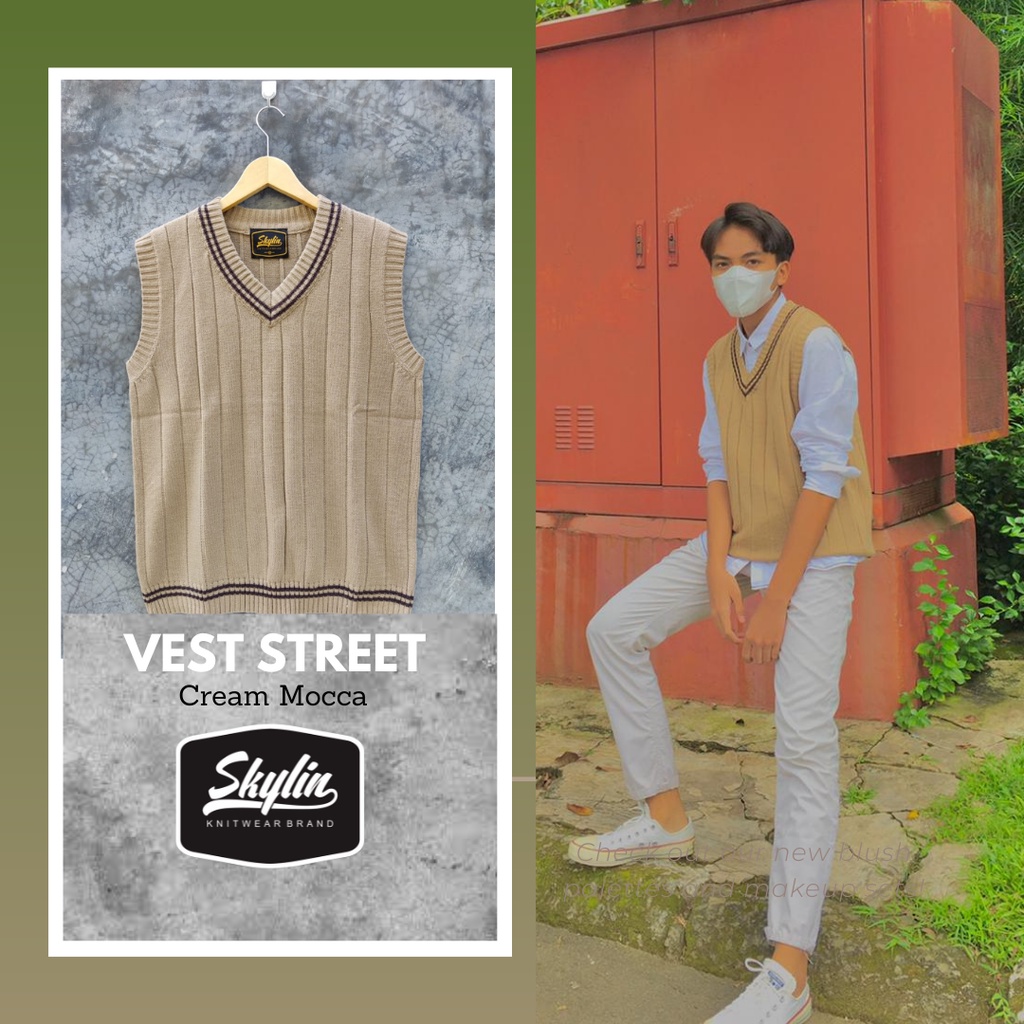 Jual Vest Wool Knit Premium CREAM MOCCA dan 9 warna | Shopee Indonesia