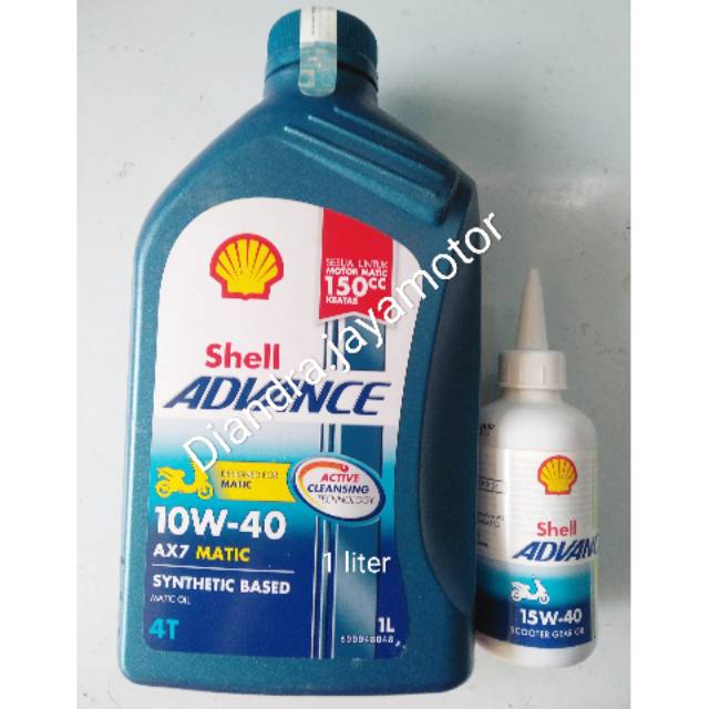 Jual Paket oli Shell ax7 1 liter + oli gear shell 100% original for all ...