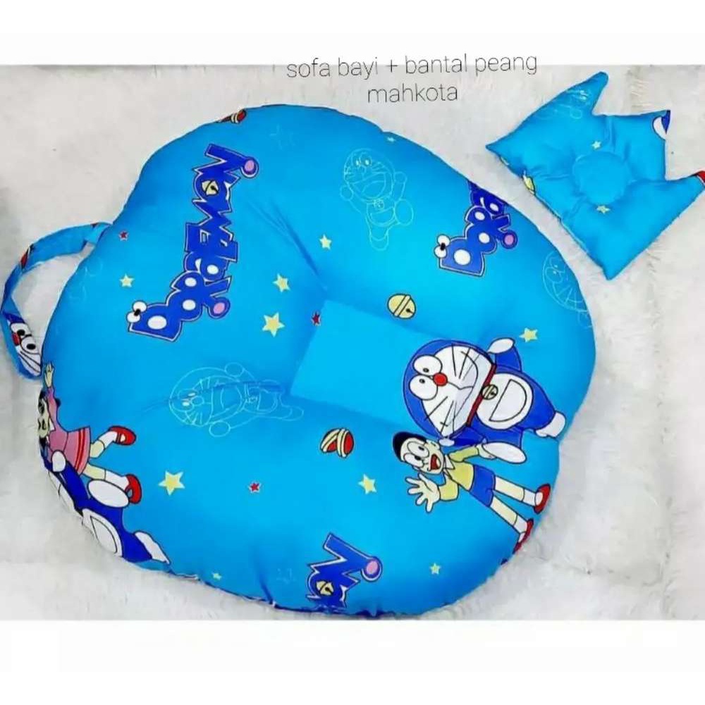 Jual rsv_retro Sofa bayi karakter anak warna hijau biru / Promo tempat