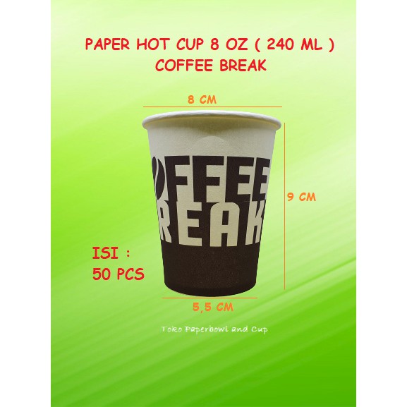 Jual Gelas Kertas Paper Hot Cup 8 Oz Coffee 240 Ml Isi 50 Pcs Shopee Indonesia 8684