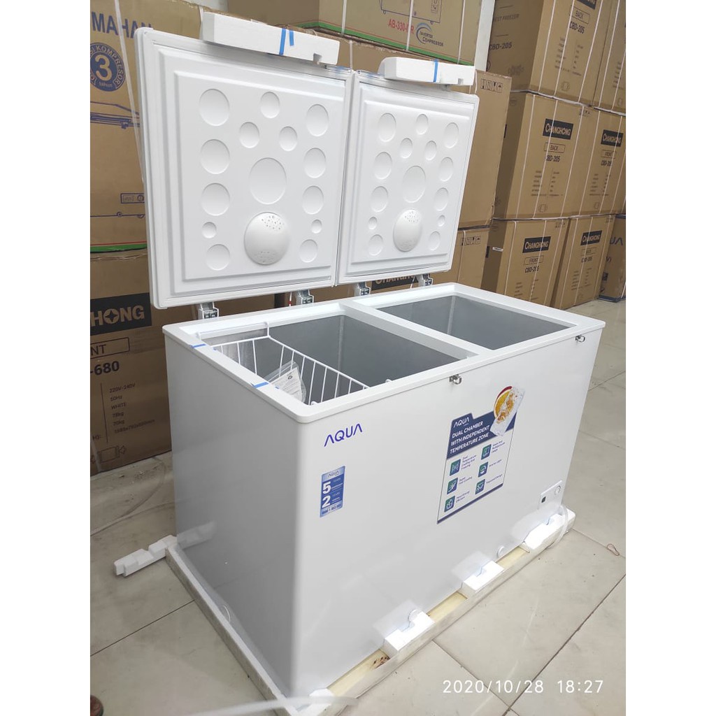 Jual Chest Freezer Aqua Aqf Dc Freezer Box Aqua Kapasitas Liter Tahan Jam Jatadebek