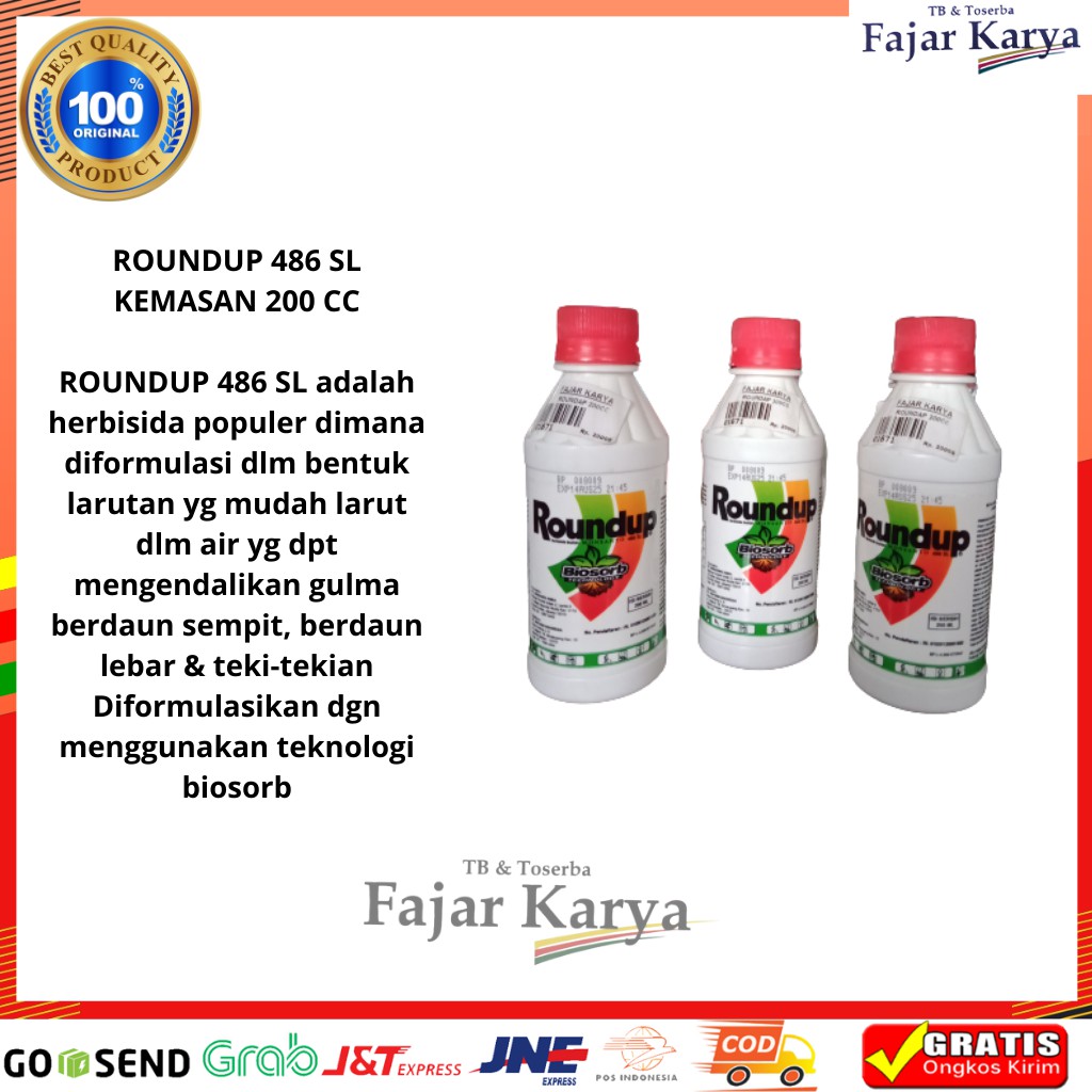 Jual Obat Rumput Roundup 486 SL Herbisida Pembasmi Rumput Gulma 1 Liter ...