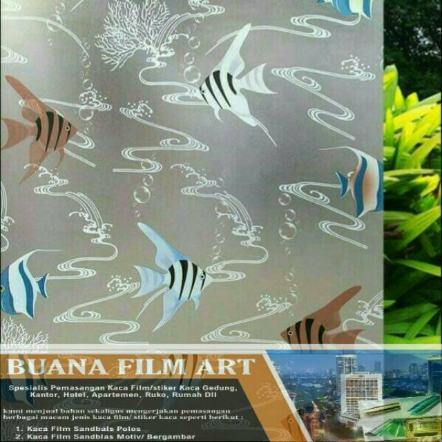 Jual Sticker Kaca Film Jendela Motif Ikan Wallpaper Stiker Kaca Stiker