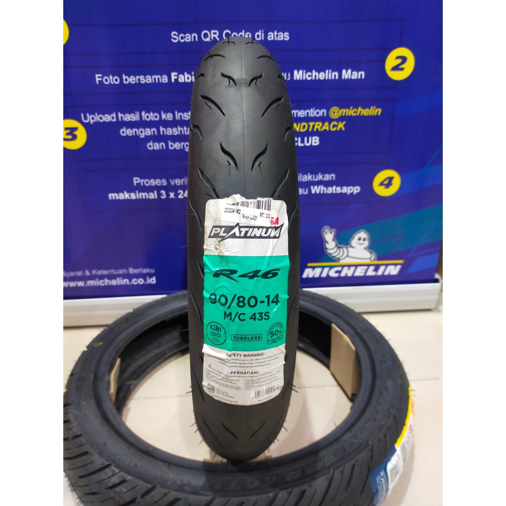 Jual Paket Ban CORSA R46 80/80-14 & 90/80 Ring14 Ban Tubeless Soft ...