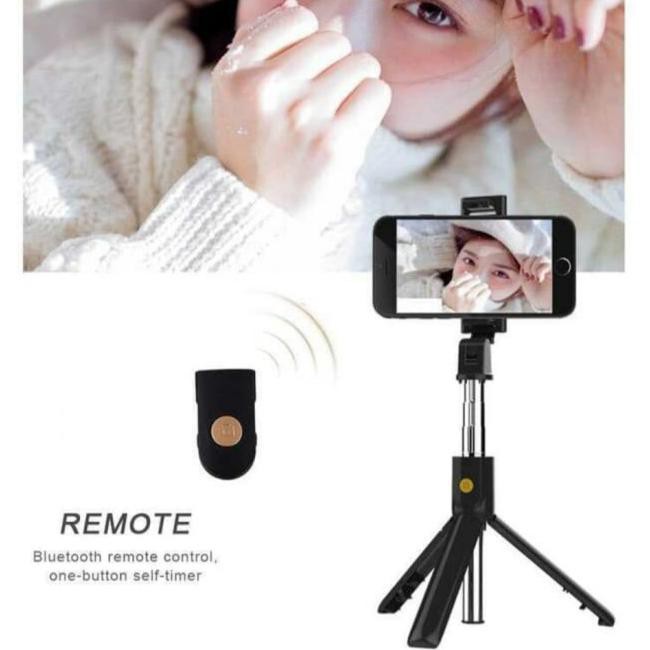 Jual K07 SELFIE STICK TONGSIS WITH BLOOTOOH TRIPOD STANDING Shopee Indonesia