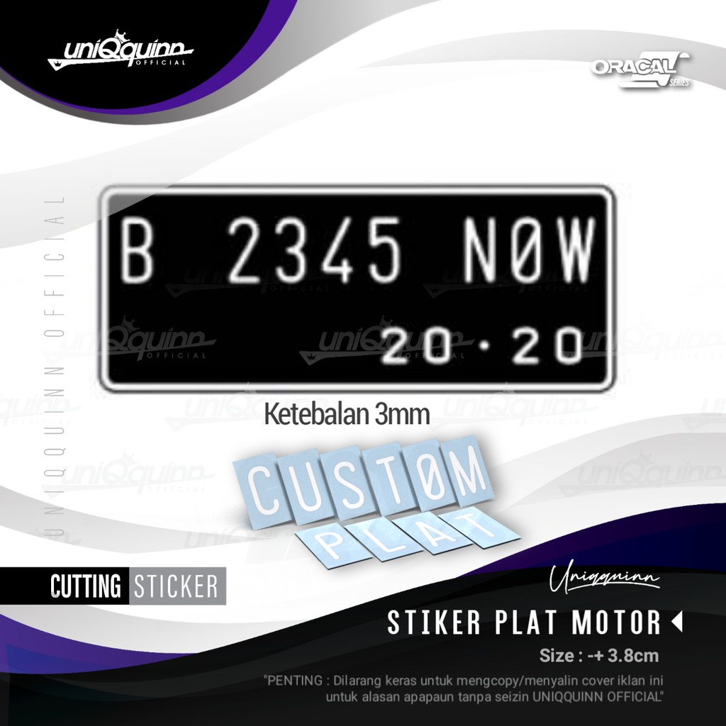 Jual UQ Cutting Sticker Nomor Plat Motor | Shopee Indonesia