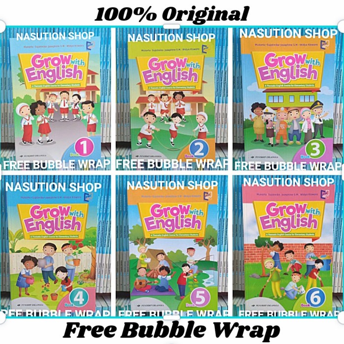 Jual NEW!! BUKU GROW WITH ENGLISH KELAS 1 2 3 4 5 6 SD ERLANGGA ...
