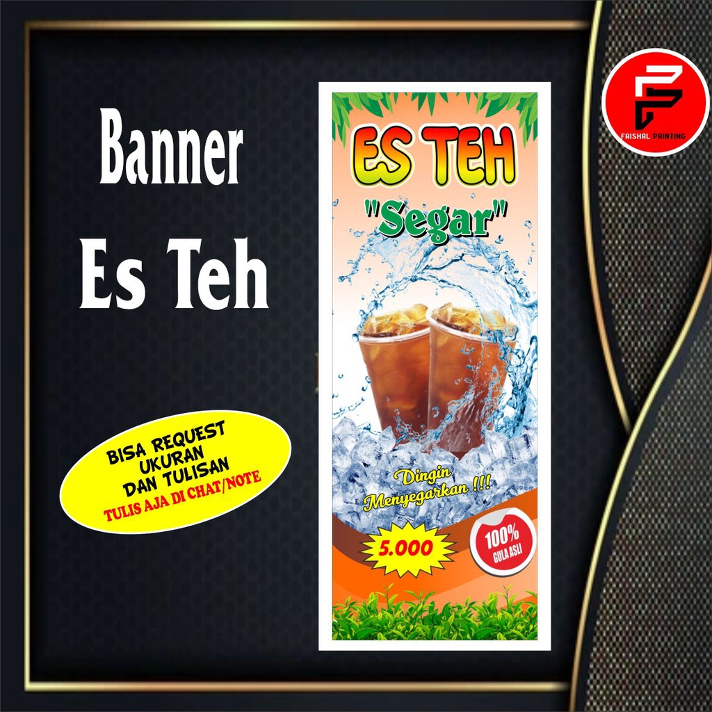 Jual Spanduk Minuman Es Teh Banner Minuman Es Spanduk Es Teh Spanduk Kustom Ukuran 60 X 160 6980