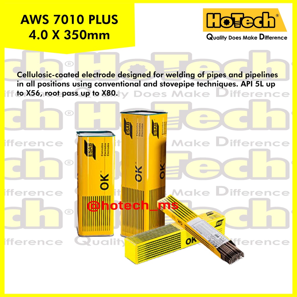 Jual Esab PIPEWELD 7010 PLUS size 4.0 x 350mm Stick SMAW Welding Electrode Kawat Las Shopee