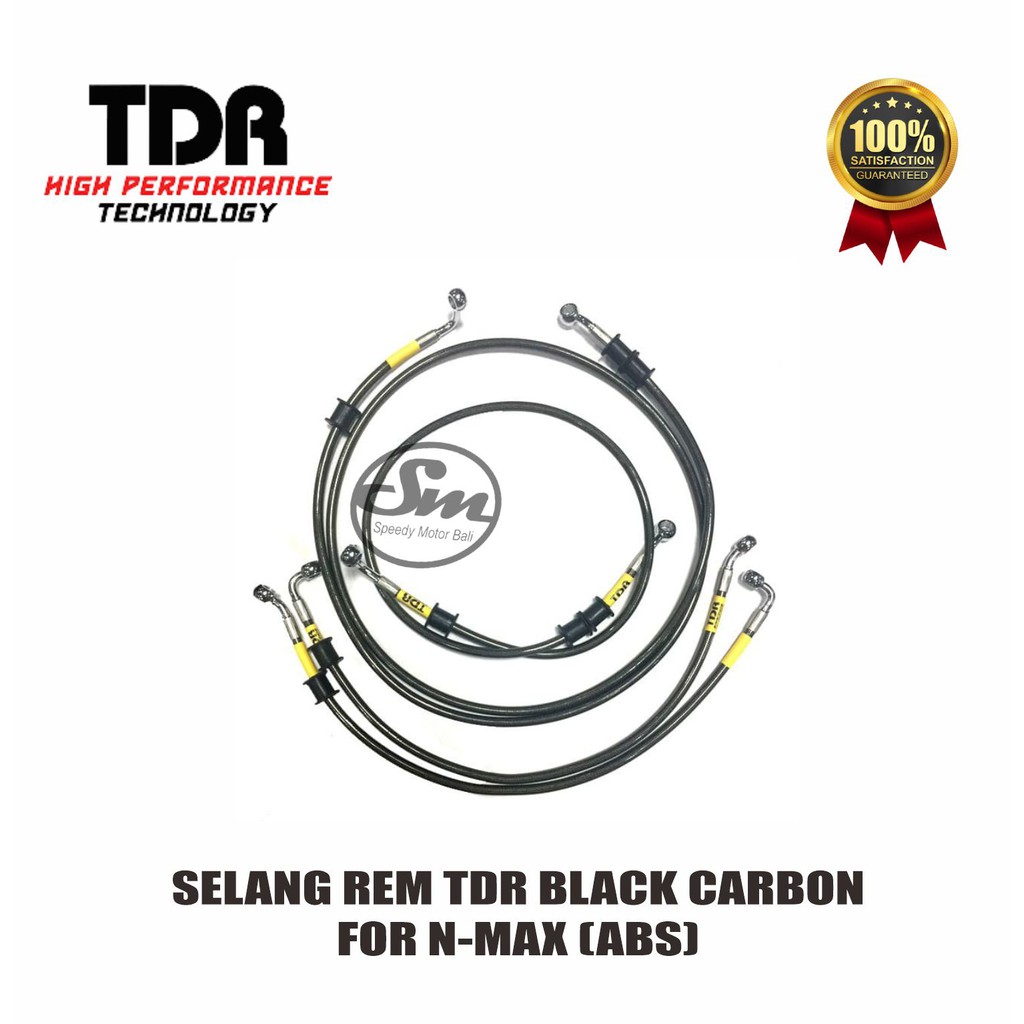 Jual Selang rem TDR Brake Hose Black Carbon for NMAX (ABS) Depan