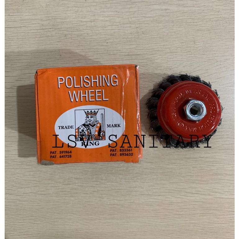 Jual SIKAT MANGKOK GERINDA KAWAT KEPANG 3” KING / POLISHING WHEEL 3
