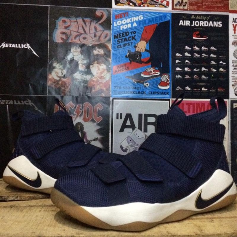 Jual Nike Lebron Soldier XI Blue Navy White Sol Gum Shopee Indonesia