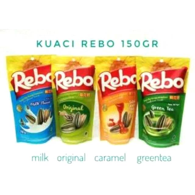 Jual Kuaci Kwaci Rebo 150 Gram Original Milk Green Tea Salted