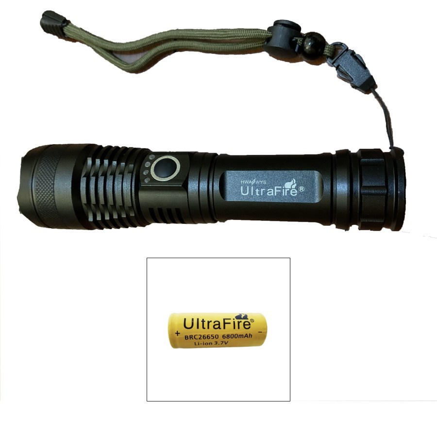 Jual Senter LED XHP 50 ultrafire Cree Compact baterai 26650 ...