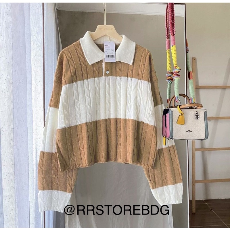 Jual CROP TOP CABLE SWEATER RAJUT PREMIUM/SWETER CROP TOP RAJUT ...