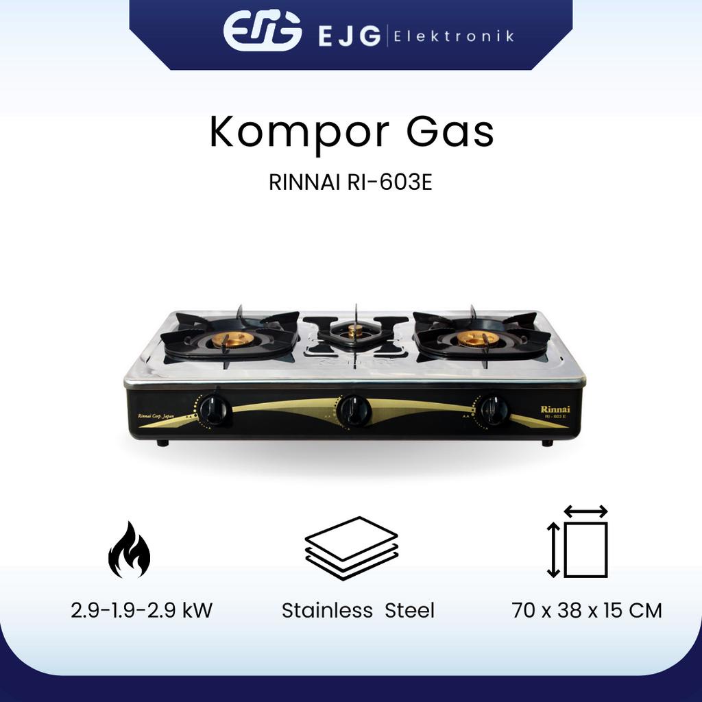 Jual Rinnai Kompor Gas 3 tungku RI 603E - 603 E - RI603E SNI Original |  Shopee Indonesia