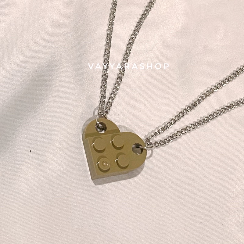 Jual vayyara LEGO HEART NECKLACE COUPLE kalung lego couple set