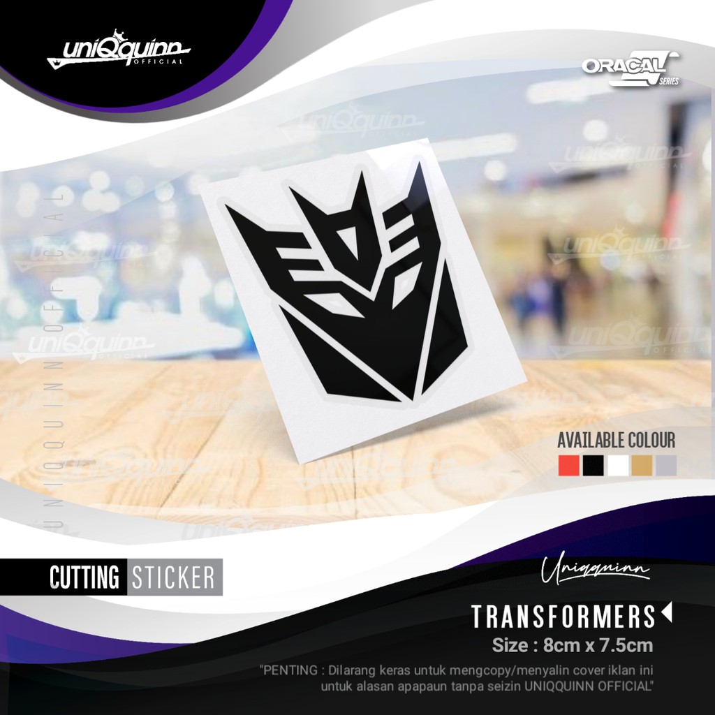 Jual UQ Stiker Transformer Cutting Sticker Anti Air | Stiker Motor ...