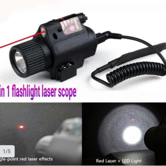 Jual Senter led senapan 20mm railmount red laser scope sight-senter ...