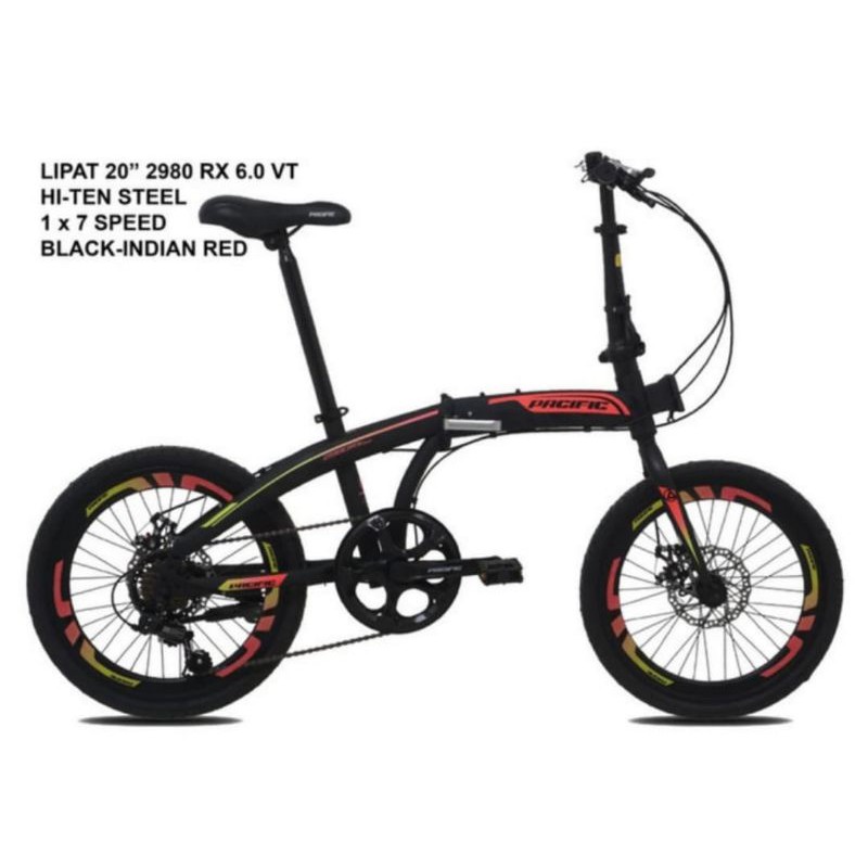 Jual Sepeda lipat 20 inch Pacific 2980 rx 6.0 Terbaru Velg Tinggi Rem ...