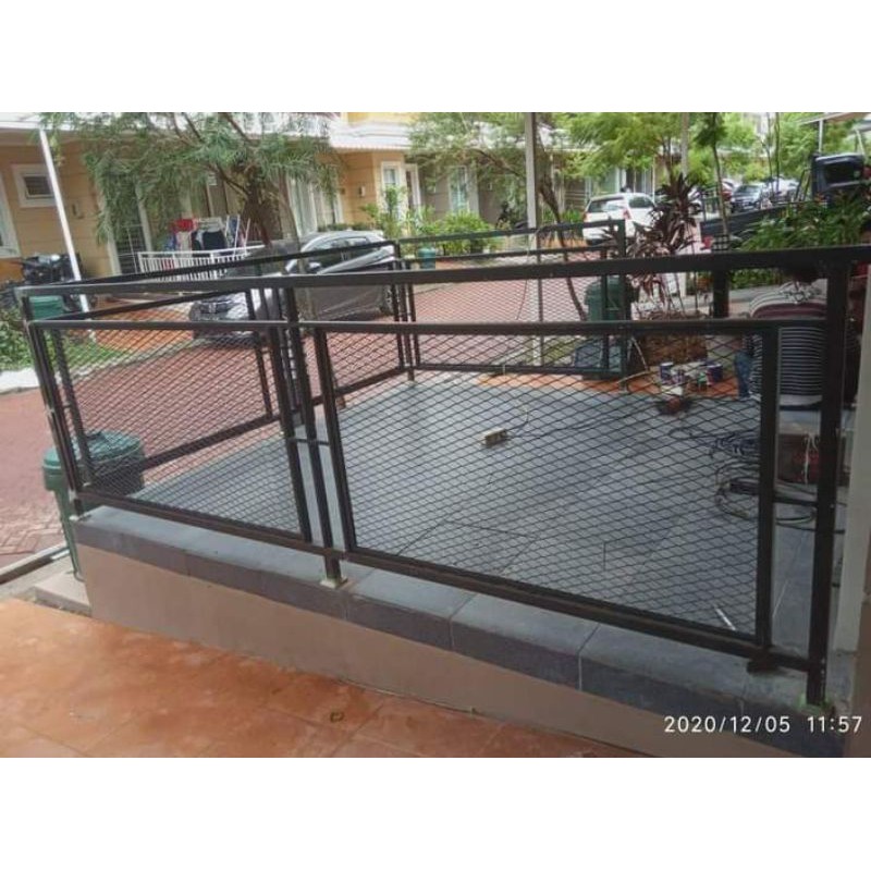 Jual Pagar Railing balkon tema industrial bahan Plat Expanded dan ...