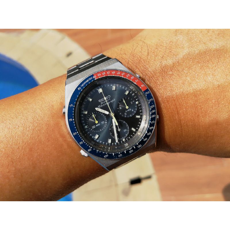 Jual Original RARE Collectible 80s Vintage Seiko Chronograph Pepsi