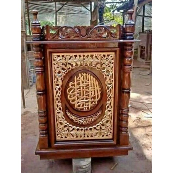 Jual Mimbar Masjid Meja Pidato Membar Kayu Jati | Shopee Indonesia