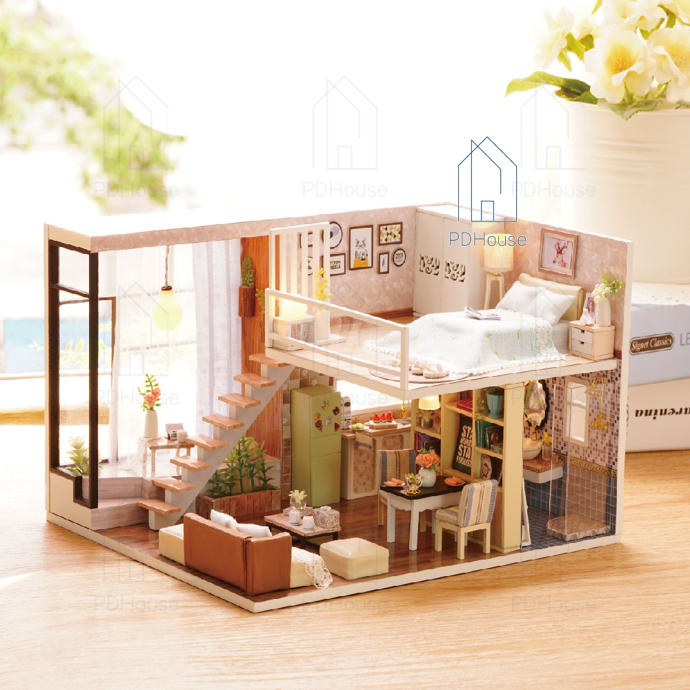 Jual (PDH) CUTE ROOM DIY HOUSE MINIATURE WAITING FOR THE TIME