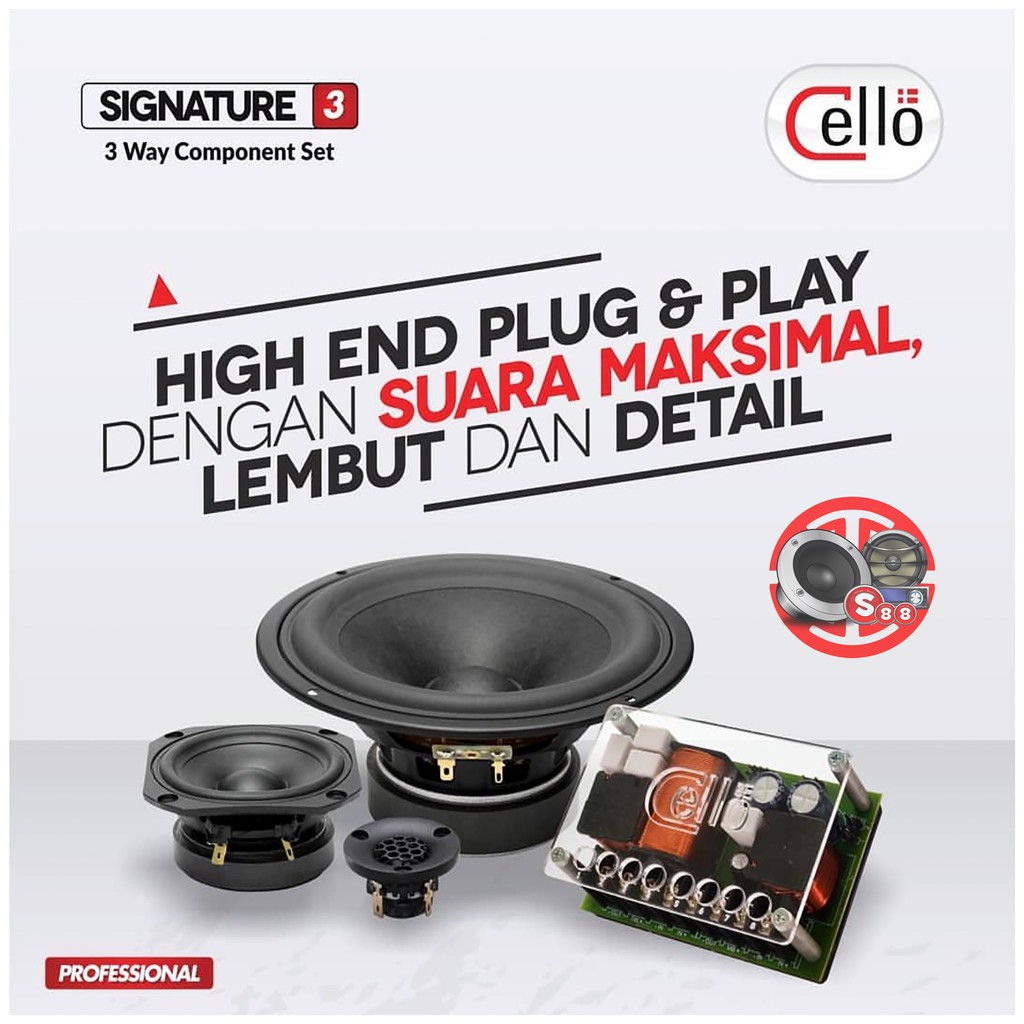 Jual Cello Signature 3 2018 Competition 3-Way Speaker Component Set ...