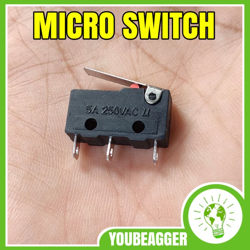 Jual Micro Switch kecil 3 kaki 5A 250VAC | Shopee Indonesia