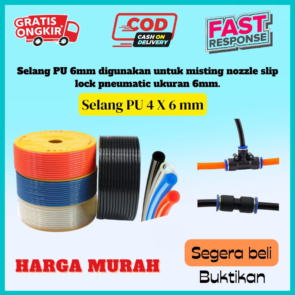 Jual Selang Pu X Mm Polyurethane Fitting Pneumatic Misting Mist