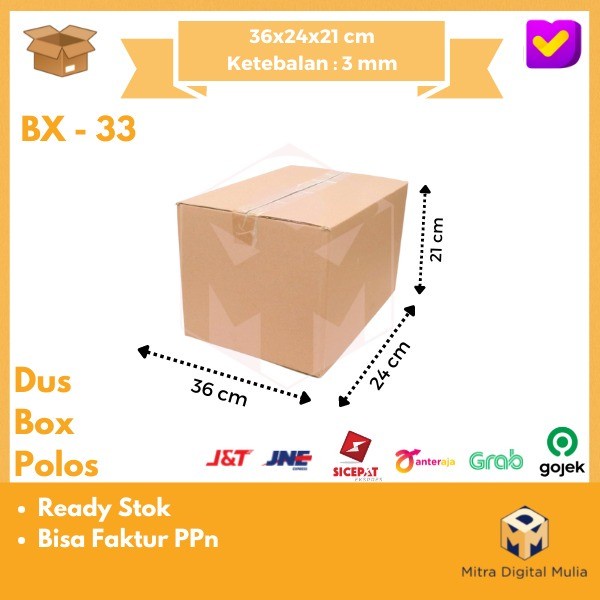 Jual Kardus Polos BX-33 Kemasan / Packing / Paket 360x240x210 Single ...