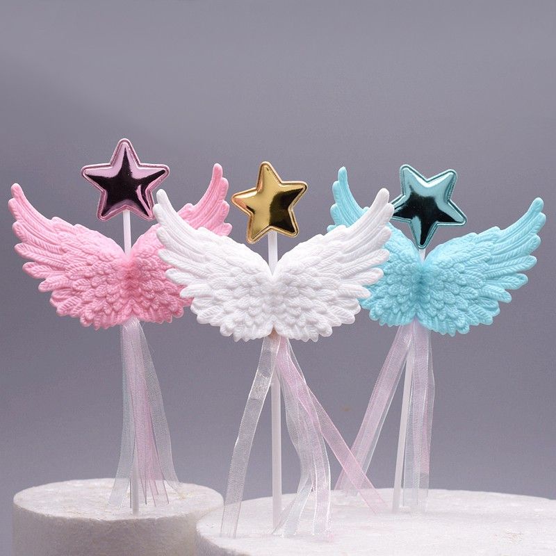 Jual ANGEL WINGS WITH STAR TOPPER CAKE SAYAP BULU PERI | Shopee Indonesia