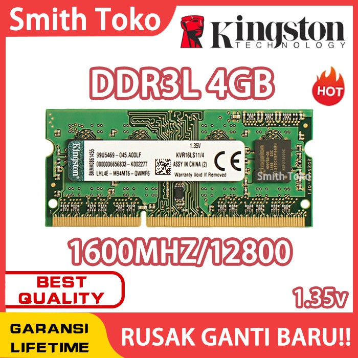 Jual Memory Ram laptop Kingston SODIMM DDR3L 4GB 1600 1333 DDR3