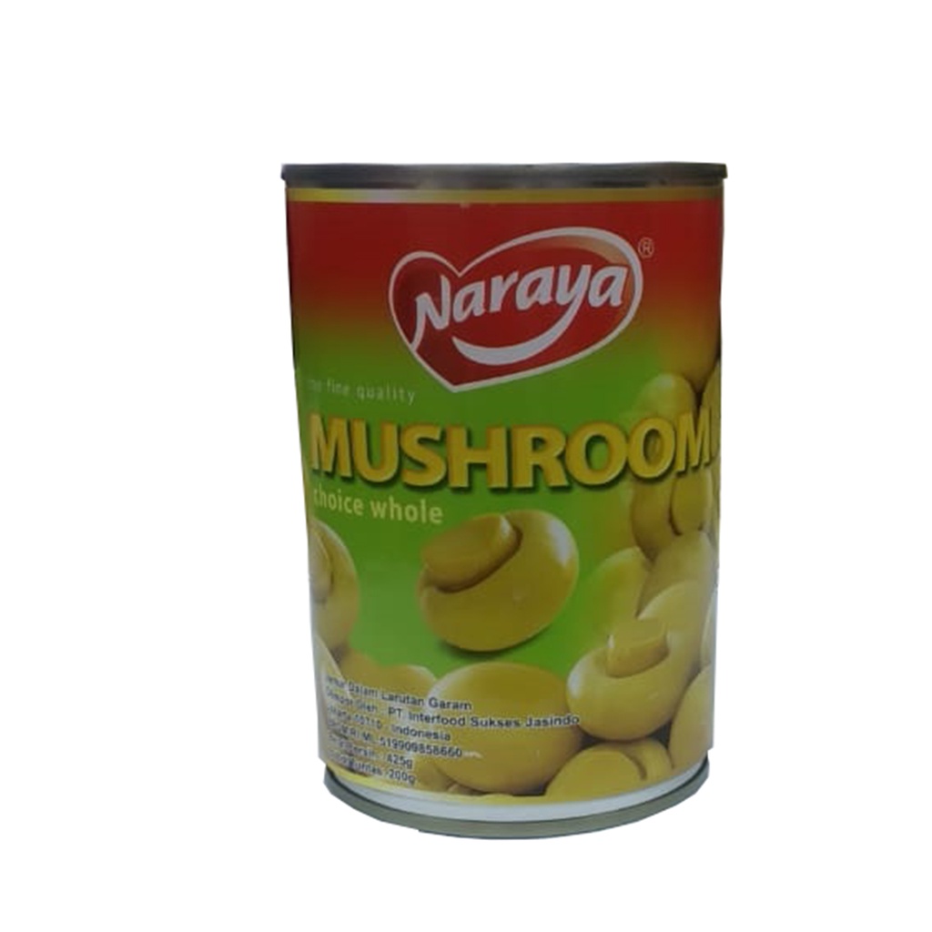 Jual Jamur Kancing Kaleng 425g Naraya Mushroom Canned Jamur Dalam