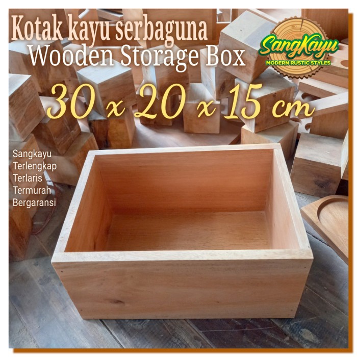 Jual Kotak kayu 30x20x15cm kotak penyimpanan kotak parcel nampan wood ...
